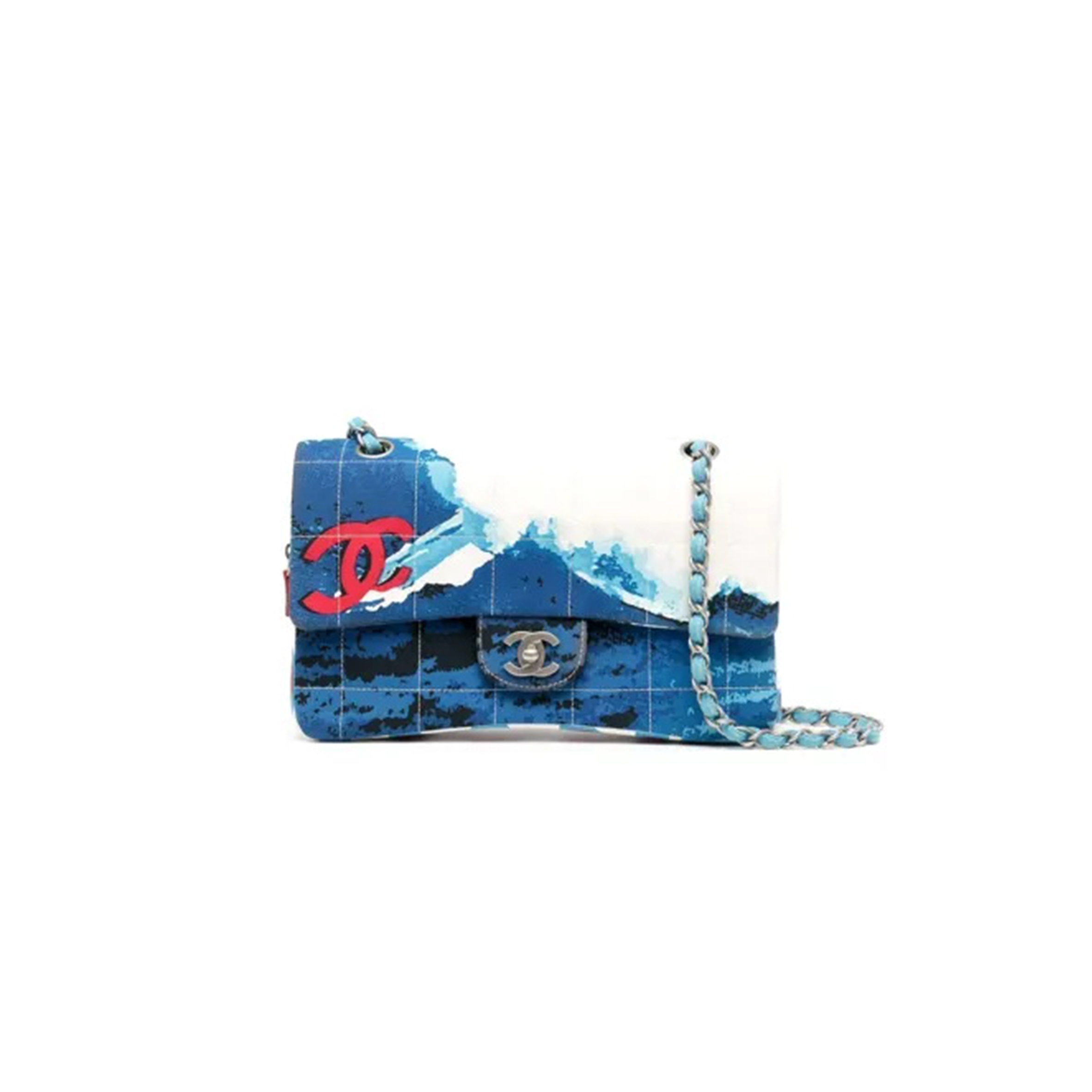 CHANEL SURF LINE SHOULDER BAG IN BLUE (25*15*6cm) 